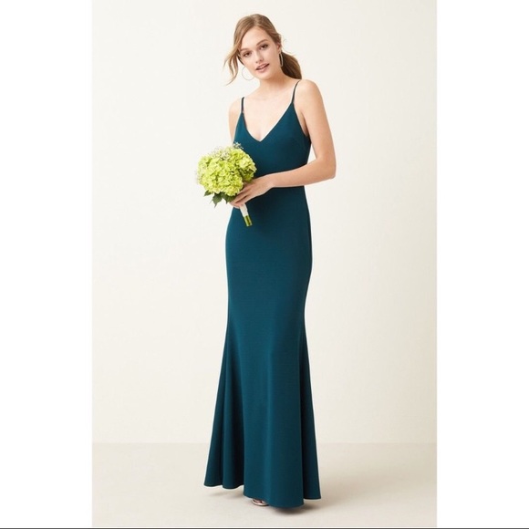 *hemmed* Lulus Infinite Glory Maxi Dress in forest green or dark emerald - Picture 3 of 5